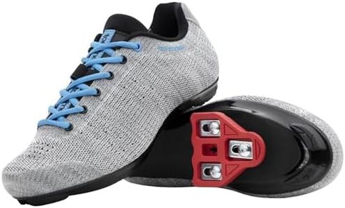 Tommaso Pista Elite Peloton Shoes for Women, Indoor Cycling Shoes for Women with Delta Cleats, Peloton Bike Accessories—Made from XD Knit Fabric—Grey—Firm Laces—Size 9US—40EU