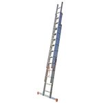 TB Davies 1102-008, Trade Triple Extension Ladder, 2.9 Meter / 9.51 Feet, Extends To 6.82 Meters / 22.37 Feet, Square Rungs, 5-Year Warranty, EN131 Professional