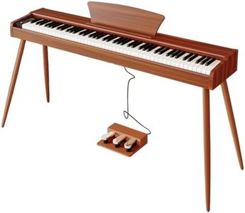 Digital Piano 88 Key Fully Weighted Keyboard Hammer,Full-size Electric Piano for Beginners, with Sheet Music Stand, Triple Pedal, Supports USB-MIDI Connecting (Wood Grain Brown)