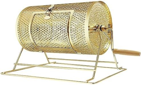 Raffle Drum, Professional Brass Plated Raffle Ticket Spinning Cage with Wooden Turning Handle, Large Capacity Holds 2500 Tickets, Raffle Balls