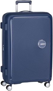 American Tourister Soundbox - Spinner L Erweiterbar Koffer, 77 cm, 97/110 L, Blau (Midnight Navy)