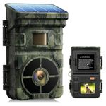 Solar Trail Camera, 24MP 1080p 2023 Upgrade 2500mAh Built-in Lithium Battery Rechargeable Game Wildlife Hunting Cameras 0.1s Trigger Time with 120° Detection Angle Night Vision Motion Activated