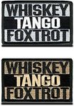 2 Pieces Whiskey Tango Foxtrot Tactical Combat Airsoft Emblem Embroidered Morale Hook & Loop Fastener Uniform Emblem Patch for Team Backpack Hat Jacket Vest Biker Travel Dogs Harness