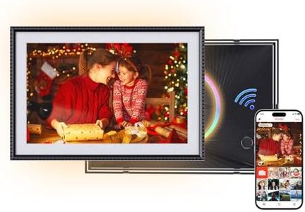 Frameo 10.1 Inch WiFi Digital Picture Frame with RGB LED Light,1280x800 HD IPS Touch Screen Photo Frame Electronic, 32GB Memory,Auto-Rotate,Wall Mountable, Share Photos/Videos Instantly from Anywhere