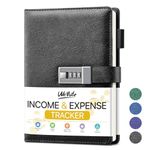 WEMATE Accounting Ledger Book – Income & Expense Tracker for Small Business and Personal Use – Track Accounts, Deposits, Expenses & Balances – 8.3 x 5.8", Black