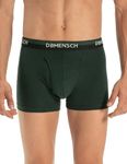 DAMENSCH Men's Regular Fit Premium Cotton Blend Trunks Stretchy Fabric Anti-Bacterial Earthmint Finish Super Soft Printed Trunk Underwear Pack of 1-Pine Green-S