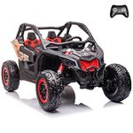 Kids Republic 2-Seater Ride-On Car: 24V Licensed CAN-AM UTV Buggy RS Version - Electric Kids' Car with Remote Control, EVA Tires, Working Doors, LED Lights