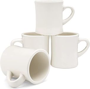 COLETTI Diner Coffee Mugs — Restaurant Coffee Mugs, Retro Coffee Mug – Sturdy & Heavy Diner Mug – Nostalgia in Every Sip [Cream, 11 oz, Set of 4]