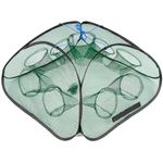 QualyQualy 2 PCS Fishing Bait Traps, Crab Trap Net, Minnow Traps, Crawfish Trap, Foldable Fishing Nets, Cast Net Cage for Fishing Crabbing Shrimping 9 Holes with Bait Bag