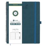 BEZEND Month to View Diary 2025-2026, Monthly Planner 2025-2026 (24 months) 28.5 x 21.5 cm - 120 GSM Thick Paper - Planner with Spiral Bound, Calendar with Tabs, Soft Cover - Dark Green