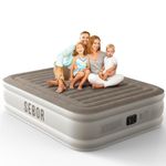 Sebor Luxury Queen Air Mattress with Built in Pump, Durable Blow Up Mattress for Home&Guests, 18 inch Inflatable Airbed, 660 lb MAX