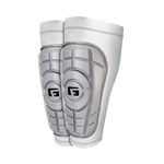 G-Form Pro-S Compact Football Shin Guards - Football Shin Guards - Silver/White, Adult Large