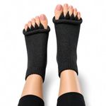 Vn care Foot Alignment Socks for Women & Men | Five Toe Separator | Foot Pain Relief | Bunion Corrector | Plantar Fasciitis | Improving Posture & Increasing Flexibility | Free Size (Black, 2 Pair)