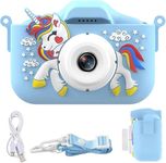 MANVI Instant Print Camera for Kids, 48 MP Print Camera for Boys & Girls, 1080P Video Recoding Camera with 3 Printing Rolls (Blue Unicorn)