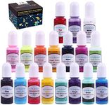 LET’S Resin 18 Colors Epoxy Pigment, Opaque Liquid Resin Colorant Each 0.35oz,Odorless Epoxy Resin Dye Solid Color Liquid Dye for Resin Jewelry DIY Crafts Art Making