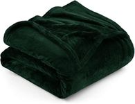 Utopia Bedding Fleece Blanket Queen Size Forest Green 300GSM Luxury Bed Blanket Anti-Static Fuzzy Soft Blanket Microfiber (90x90 Inches)