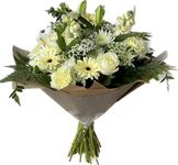 Morning Flowers White Serenity Bouquet - Fresh White Roses, Lilies, Carnations, and Gerberas | Prime Flower Delivery