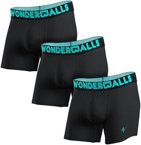 Wonderballs Short Boxer Briefs for Men - Black, XXX-Large, (Pack of 3) - Ultra-Soft & Breathable Peruvian Pima Cotton & Modal Blend, Short Boxer Briefs - Athletic Underwear for Men - Mens Underwear