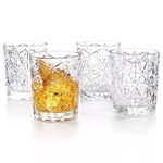 Bormioli Rocco Lounge DOF Glass, Set of 4, 13.5 Oz, Clear, for Whiskey, Bourbon,Juice, and Water, Made in Italy.