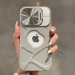 LuxuryKase LK158 iPhone 13 Pro Max Invisible Bracket Lens Protection Case Cover (Silicone | Grey)