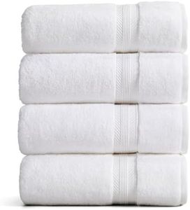 Springtree Home Quick Dry 100% Cotton Bath Towel Set | 4-Pack | White