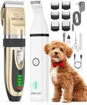 oneisall Dog Clippers and Paw Trimmer 2 in 1 Kit for Small Dogs, Cordless Poodle Grooming Clippers, Silent 2-Speed Dog Grooming Kit Dog Trimmer Shaver Pet Clippers