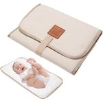 Foldable Baby Diaper Changing Pad | Waterproof Comfortable Portable Diaper Pad Changing Mat,Waterproof Foldable Baby Travel for Journeys & Newborns Home Outside (Beige)