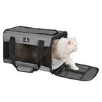 X-ZONE PET Airline Approved Soft-Sided Pet Travel Carrier for Dogs and Cats (Medium, Grey)