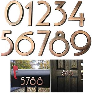 Diggoo 20 Pack Mailbox Numbers 0-9, 2.76 Inch High, Door Address Numbers Stickers for Apartment, House, Room, Office, Cars, Trucks, Bronze Plating Process Number Sign