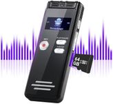 64GB Digital Voice Activated Recorder with Playback - 3072Kpbs NekSide HD Dual MIC Dictaphone Voice Recorder with Noise Reduction, 4800 Hours Audio Recording Device for Interviews/Classes/Meeting