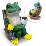 THE ENCHANTED GARDEN Frog Ornament Outdoor Relaxing Resin Fun Animal Figurine Decoration for Patio Lawn Yard Décor