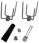 OneGrill BBQ Products OneGrill Chrome Steel Grill Rotisserie Spit Forks Set (Fits: 5/16ââ‚¬ Square, 3/8" Hexagon, 7/16" Round)