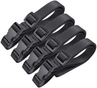 Vigorport Utility Straps with Quick Release Buckle, Nylon Backpack Accessory Sleeping Bag Strap, Adjustable for Hiking, Travel, Outdoor Sports-4 Pack (Black, 0.75" W-40” L)