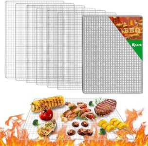 OSVINO Disposable Grill Topper, 6 Pack Mesh Grill Grate Replacement, Baking Rack for Oven Cooking & Outdoor BBQ, Heavy-Duty Baking Rack for Oven Cooking Outdoor Grill