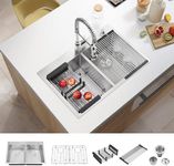 ATTOP 33 Inch Drop in Kitchen Sink Large Double Bowls Sink,Nano Coating Stainless Steel Topmount Kitchen Sink