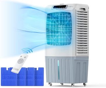 PARIS RHÔNE Evaporative Air Cooler, 2943 CFM Windowless Air Conditioner, Swamp Cooler Portable Humidifier 41" with 10.6 Gal Water Tank, Remote Control, Scroll Casters for Home Outdoor Garage Office