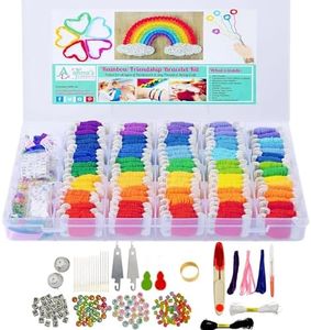 Athena's Elements Embroidery Floss, Friendship Bracelet String Kit - 276Pcs Thread and Accessories - Perfect for Bracelet Making & DIY Embroidery Projects | Bonus Accessories Included- Supplies