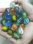 pmw - Marbles - 25pcs - Glass Playing Balls - kanche - goli - Traditional Indian Game - Glass Stones - Aquarium fillers - Gel Candle fillers 25mm-Multi Color