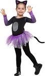 Spooktacular Creations Halloween Child Girl Purple Black Tutu Cat Skirt costume for Party (Small (5-7 yr))