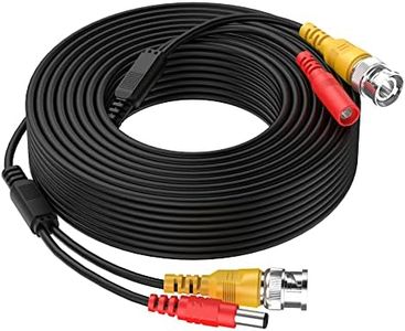 50FT 15M Pre-Made 2-in-1 BNC Video + Power DC Extension Cable for CCTV Security Camera Home Surveillance Closed-Circuit TV System ｡ｭ