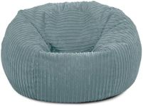 Bags of Beans Adult Corduroy Bean Bag Pre Filled - Comfortable Lounger Chair - Breathable Fabric Recliner Beanbag Seat for Living Room, Gaming and Bedroom Furniture 92(D) x92(W) x57(H) (Sky Blue)