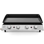 Dellonda 4 Burner Portable Gas Plancha 10kW BBQ Griddle, Stainless Steel - DG23