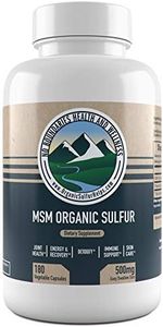 500mg MSM Organic Sulfur Capsules by No Boundaries Health and Wellness - 180 Vegetable Capsules: No Excipients or Fillers - Premium Health Supplement: 99.9% Pure MSM Powder - Joints, Skin, Hair, Nail