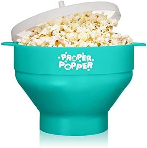 D. The Original Proper Popper Microwave Popcorn Popper, Silicone Popcorn Maker, Collapsible Bowl BPA Free & Dishwasher Safe - (Aqua)