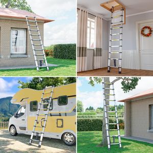 2.6M Telescopic Ladder – Stainless Steel Extension Ladder