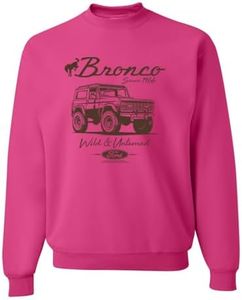 Ford Bronco Wild Untamed Sweatshirt – Vintage Off-Road Sweater | Gift for Men, for Truck & Adventure Lovers, Fuschia, 3X-Large