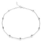 Sterling Silver Ankle Chain with Baubles - Variable Length 24-26.5cm