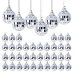 ZHYUAN 42 PCS Mirror Disco Ball,Mini Disco Balls,with Attached String,Disco Ball Decoration Hanging,Disco Ball Mirror Ball,for Party Wedding Home Decoration,Stage Props,Christmas Xmas Tree Ornament