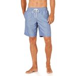 Amazon Essentials Men's 9" Quick-Dry Swimming Trunks, Blue Geometric Print, L