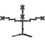 suptek Quad LED LCD Monitor Stand up Free-Standing Desk Stand Extra Tall 31.5" Pole Heavy Duty Fully Adjustable Mount for 4 (3+1) / Four Screens up to 27 inch (ML6864)